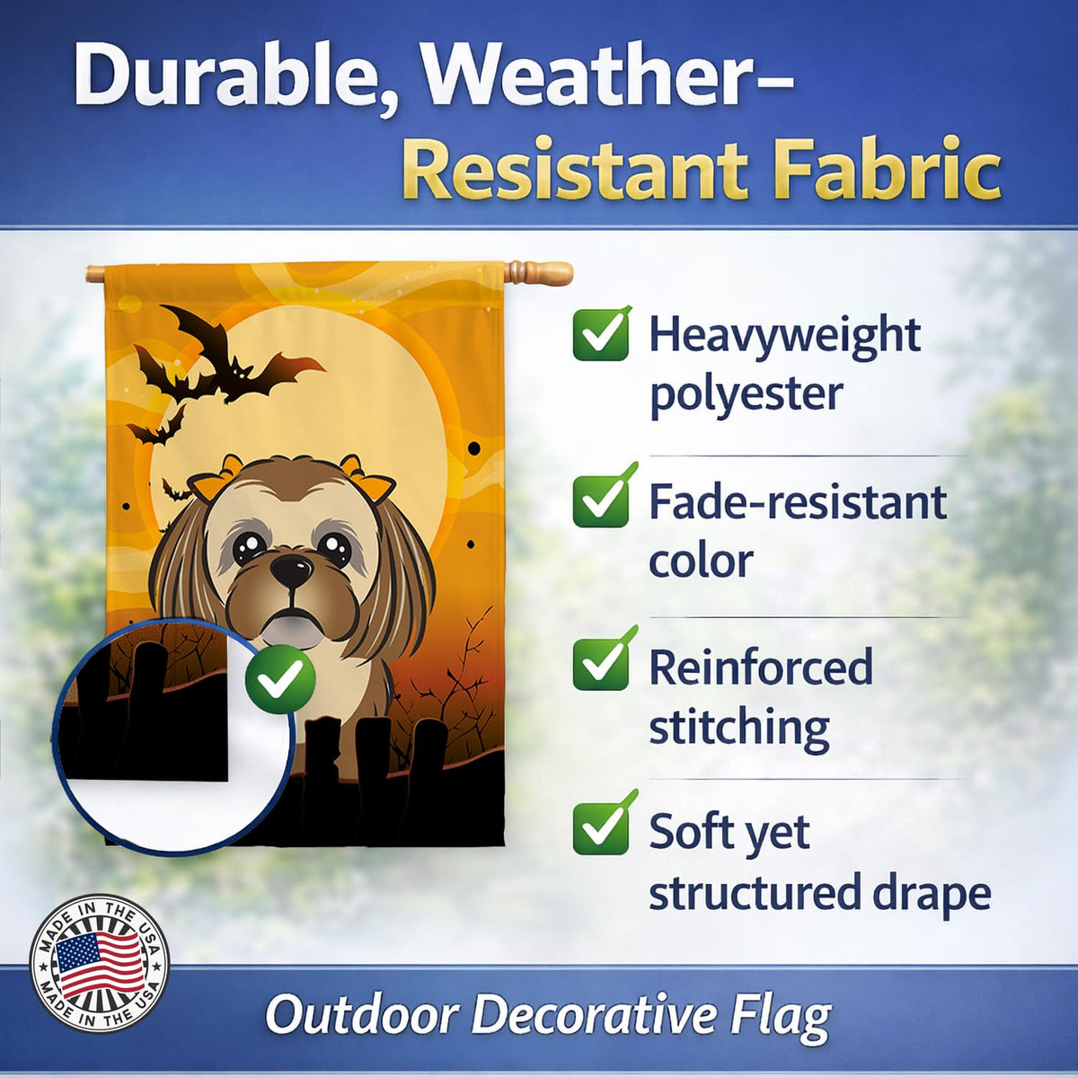Caroline's Treasures BB1807CHF Chocolate Brown Shih Tzu House Flag