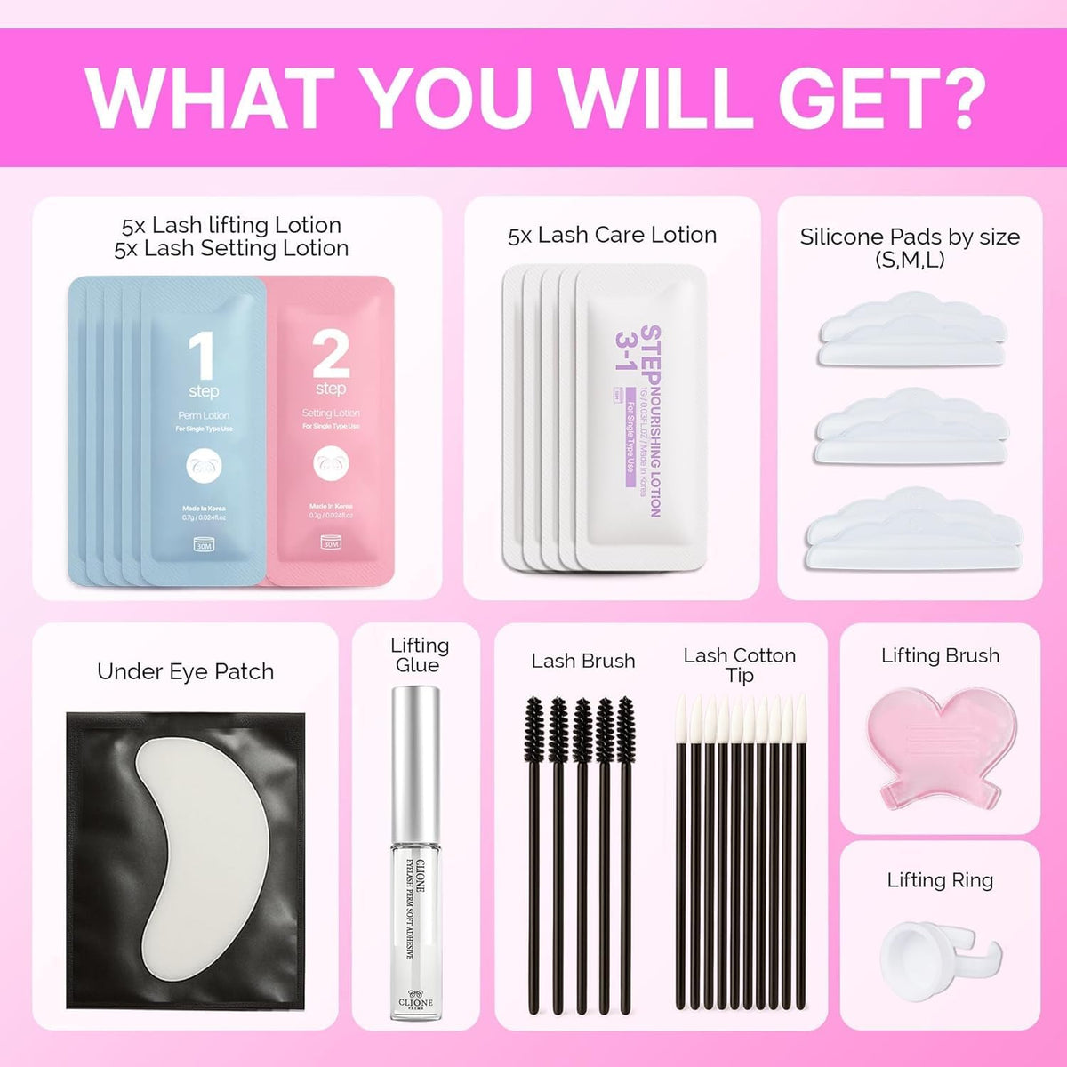 Korean Lash Lift Kit, 5 Sets