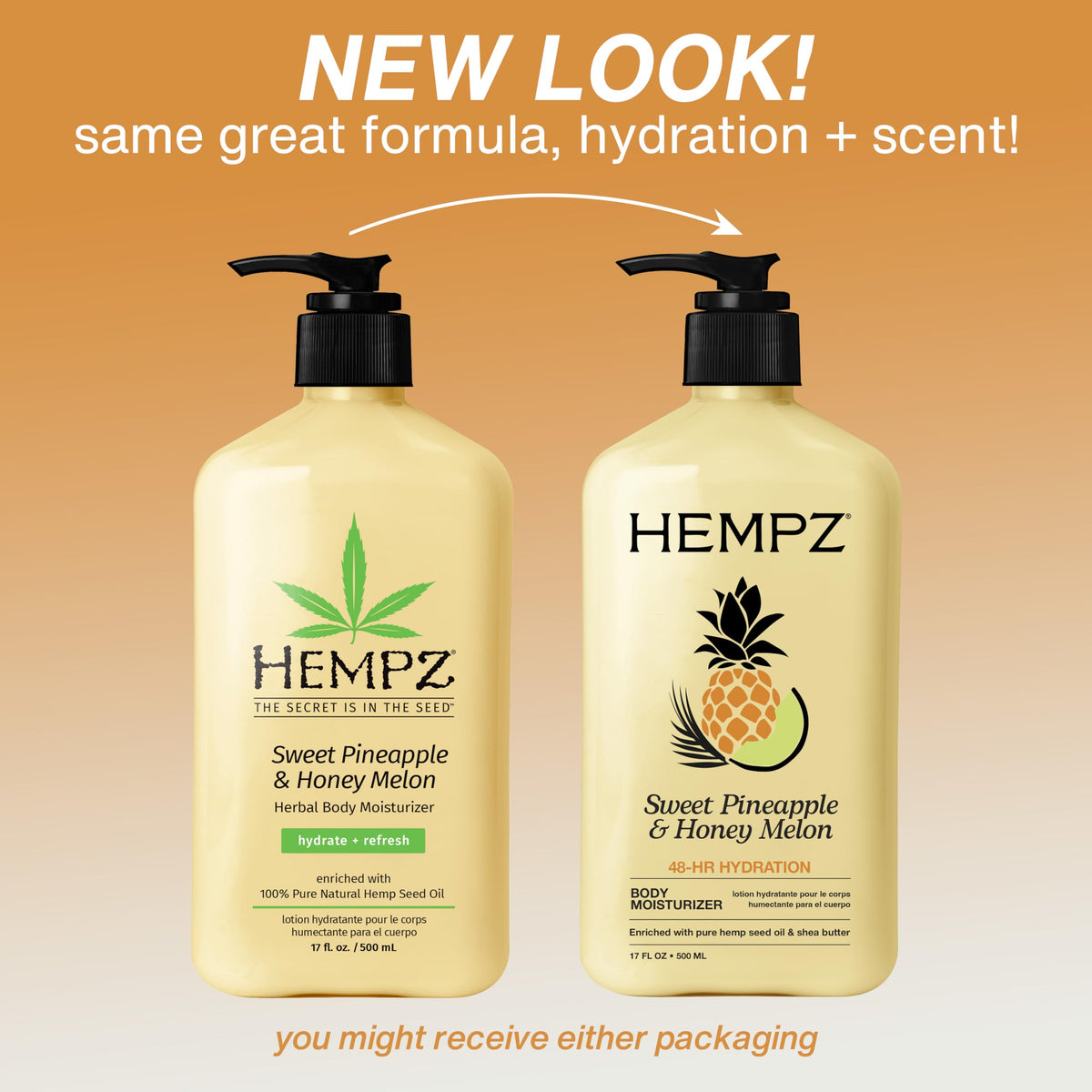 Hempz Sweet Pineapple & Honey Melon Body Lotion, 17 oz