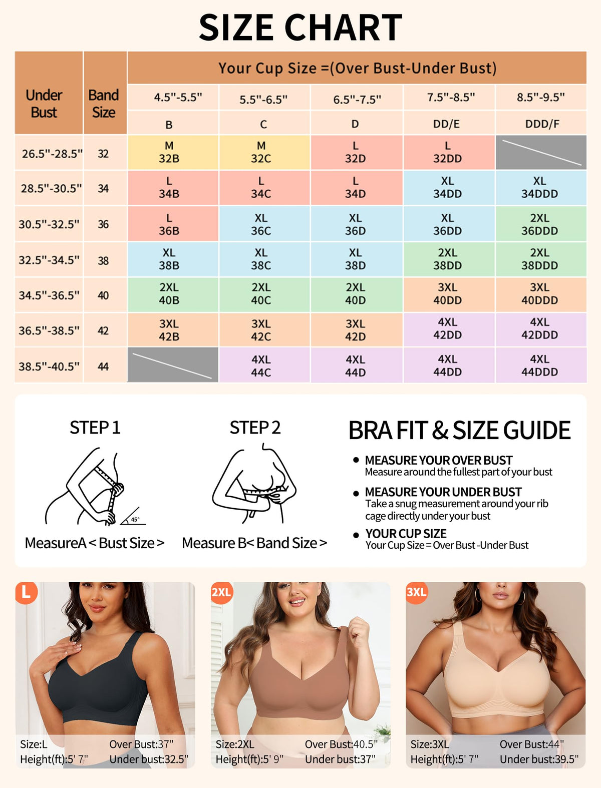 PoseFree Full Coverage Wireless Jelly Bra, Nude, XL