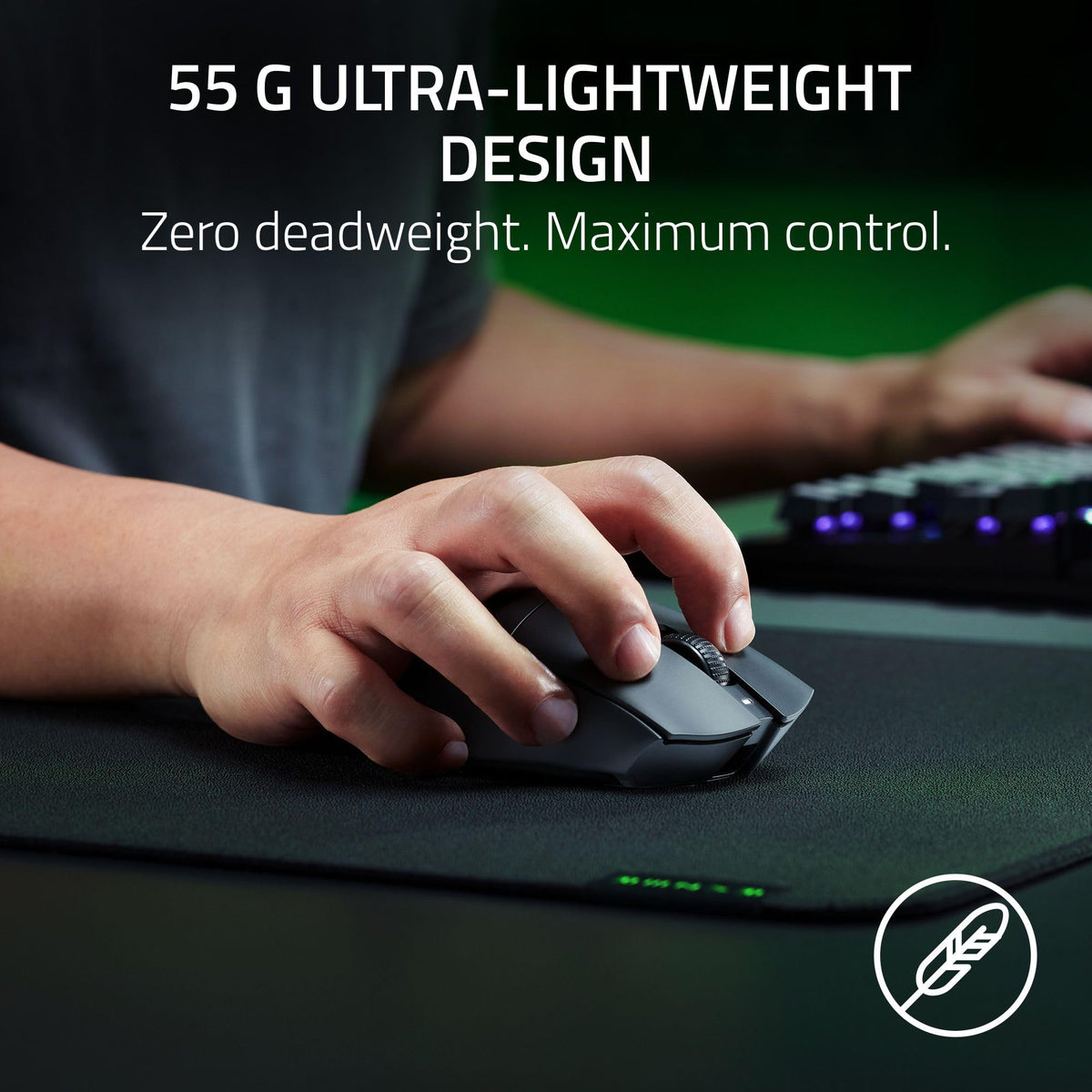 Razer DeathAdder V3 HyperSpeed Wireless Gaming Mouse, 55g, Black