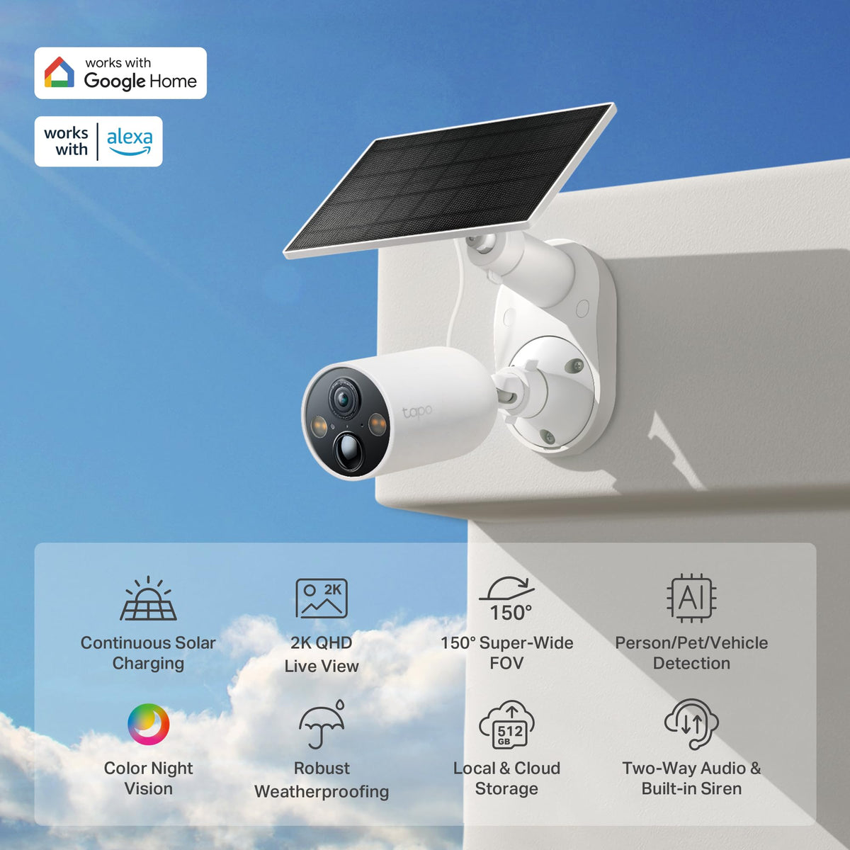 TP-Link Tapo SolarCam 2K Outdoor Battery Camera with Solar Panel