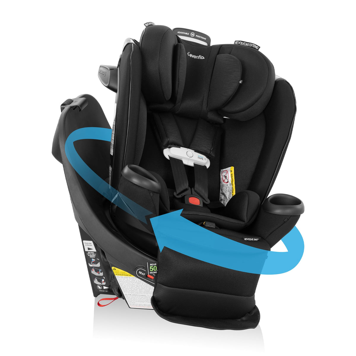 Evenflo Gold Revolve360 Extend All-in-One Rotational Car Seat, Onyx