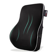 ObusForme Memory Foam Lumbar Cushion with Dual Straps, Black