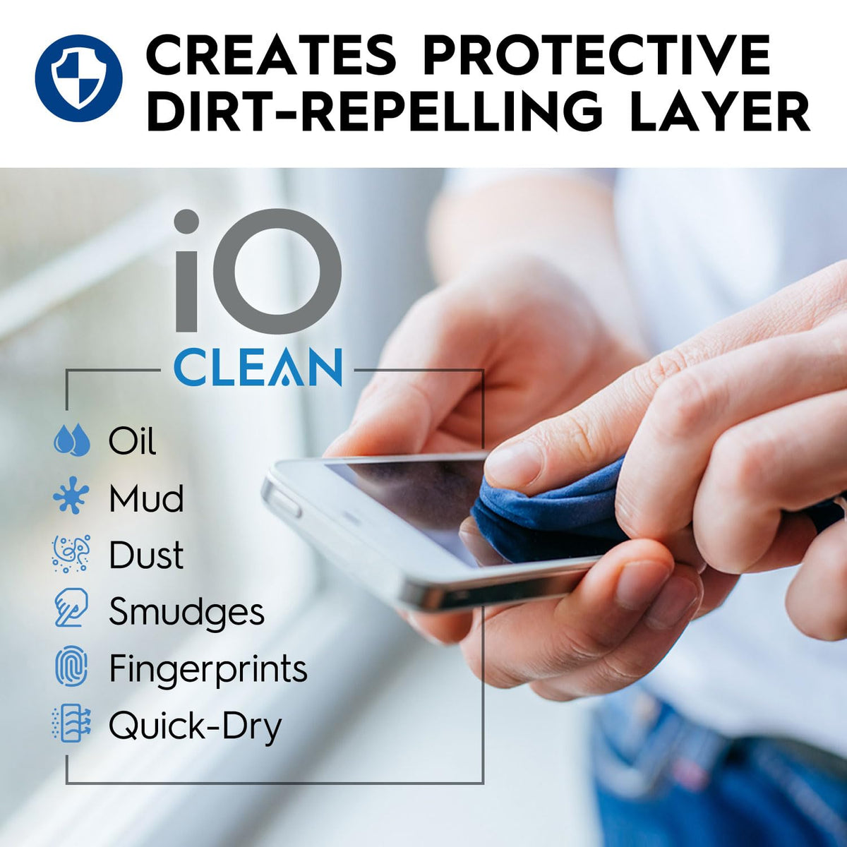 iO CLEAN Screen Cleaner Spray Kit with Microfibre Cloth, 16 oz
