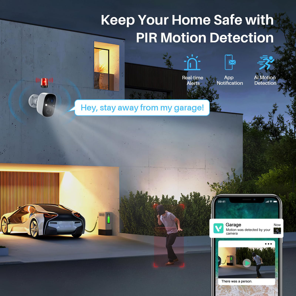 MaxiViz 2K Wireless Battery Outdoor Security Camera (2 Pack)
