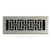 Decor Grates Oriental Floor Register, 3 x 10 Inch, Brushed Nickel