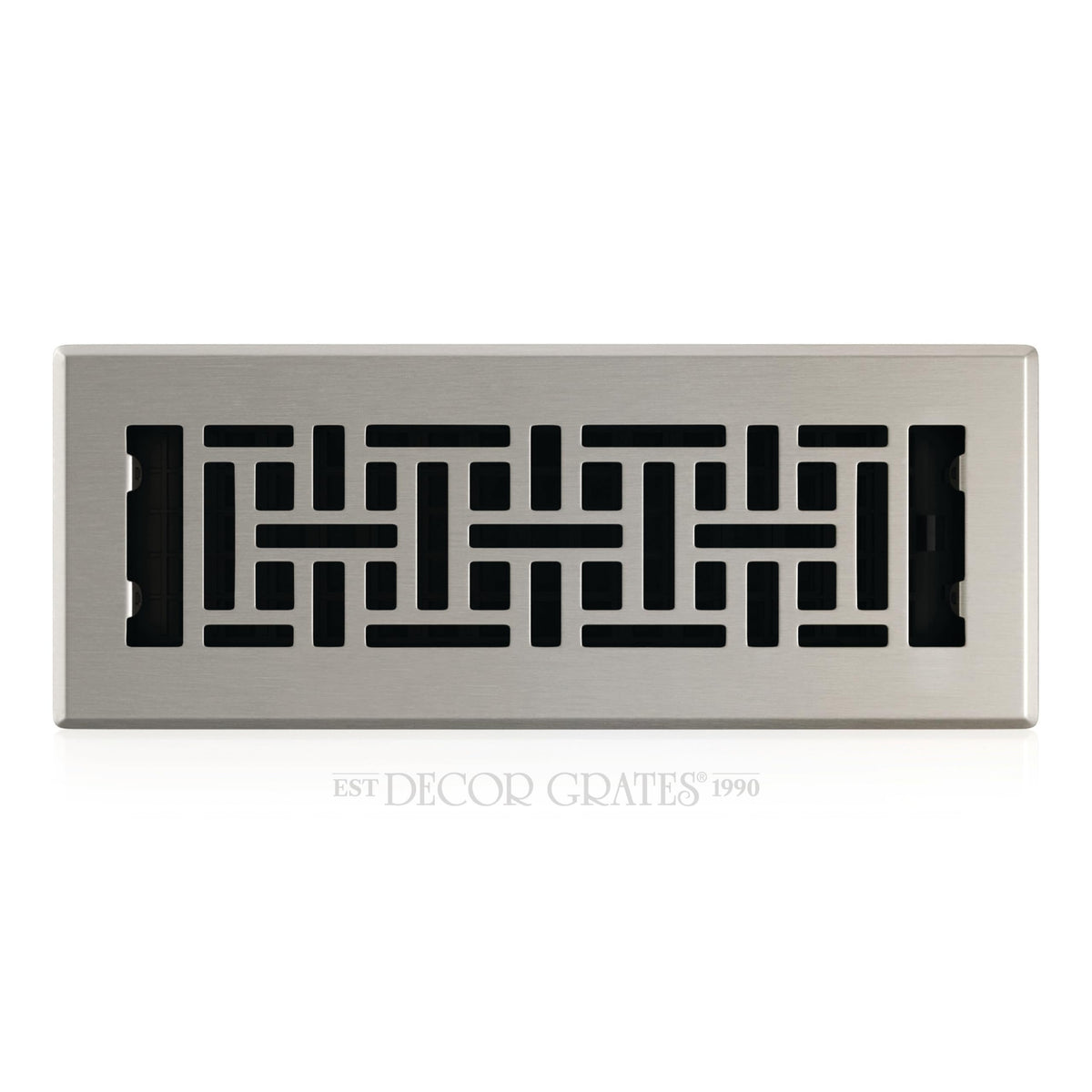 Decor Grates Oriental Floor Register, 3 x 10 Inch, Brushed Nickel