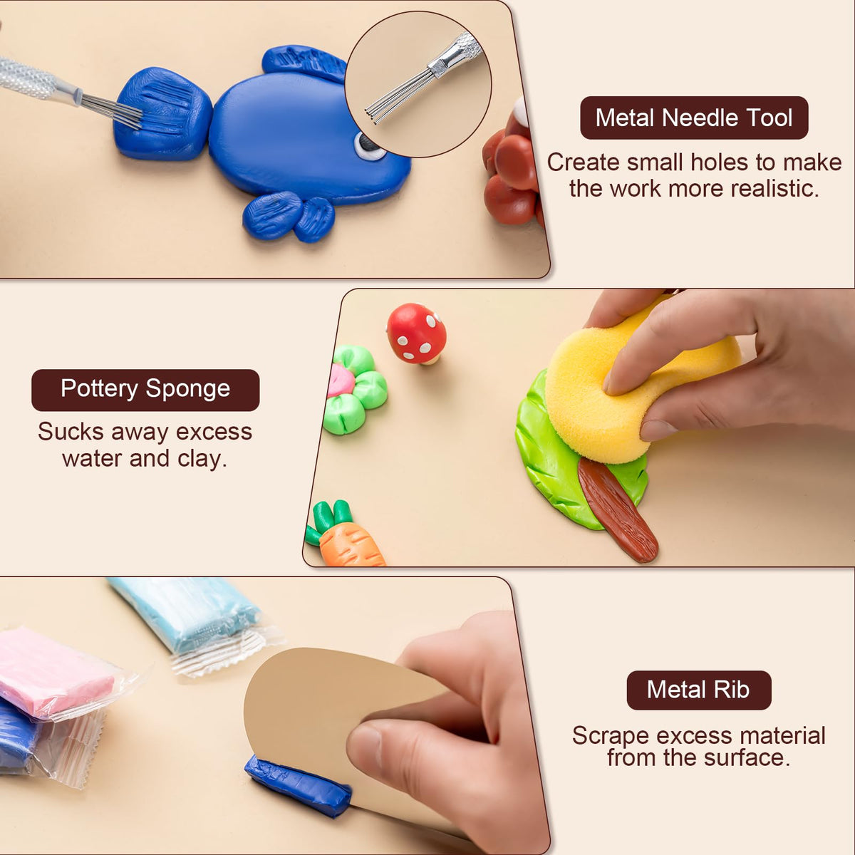 Amrules Clay Tools Kit, 27 Pieces