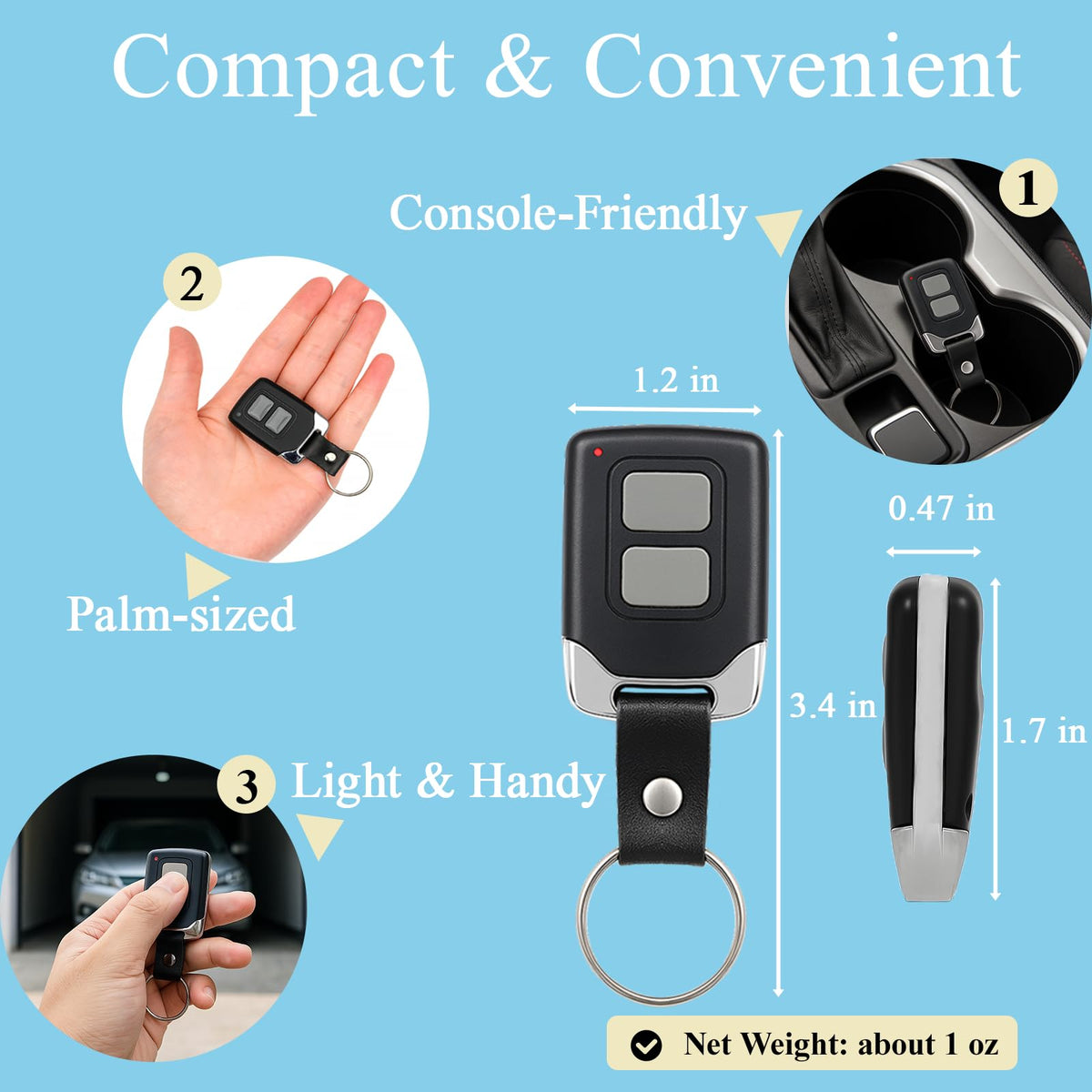 Garage Door Opener Remote for LiftMaster Chamberlain Craftsman, 2 Pack