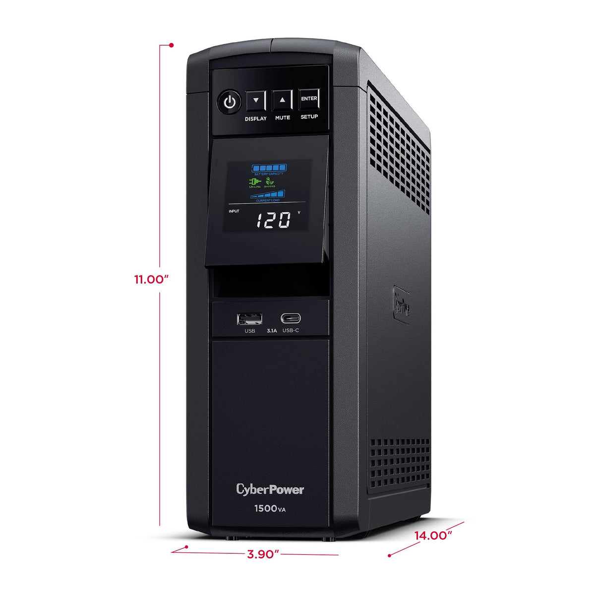 CyberPower CP1500PFCLCD UPS System, 1500VA/1000W
