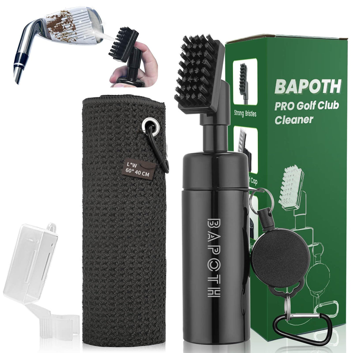 BAPOTH Golf Club Cleaning Brush with Towel