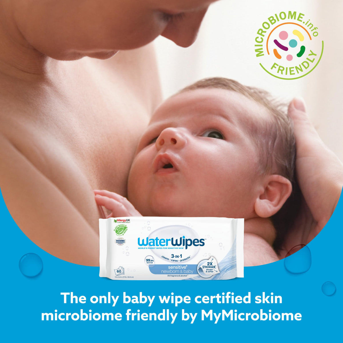 WaterWipes Sensitive+ Newborn & Baby Wipes, 300 Count (5 Packs)