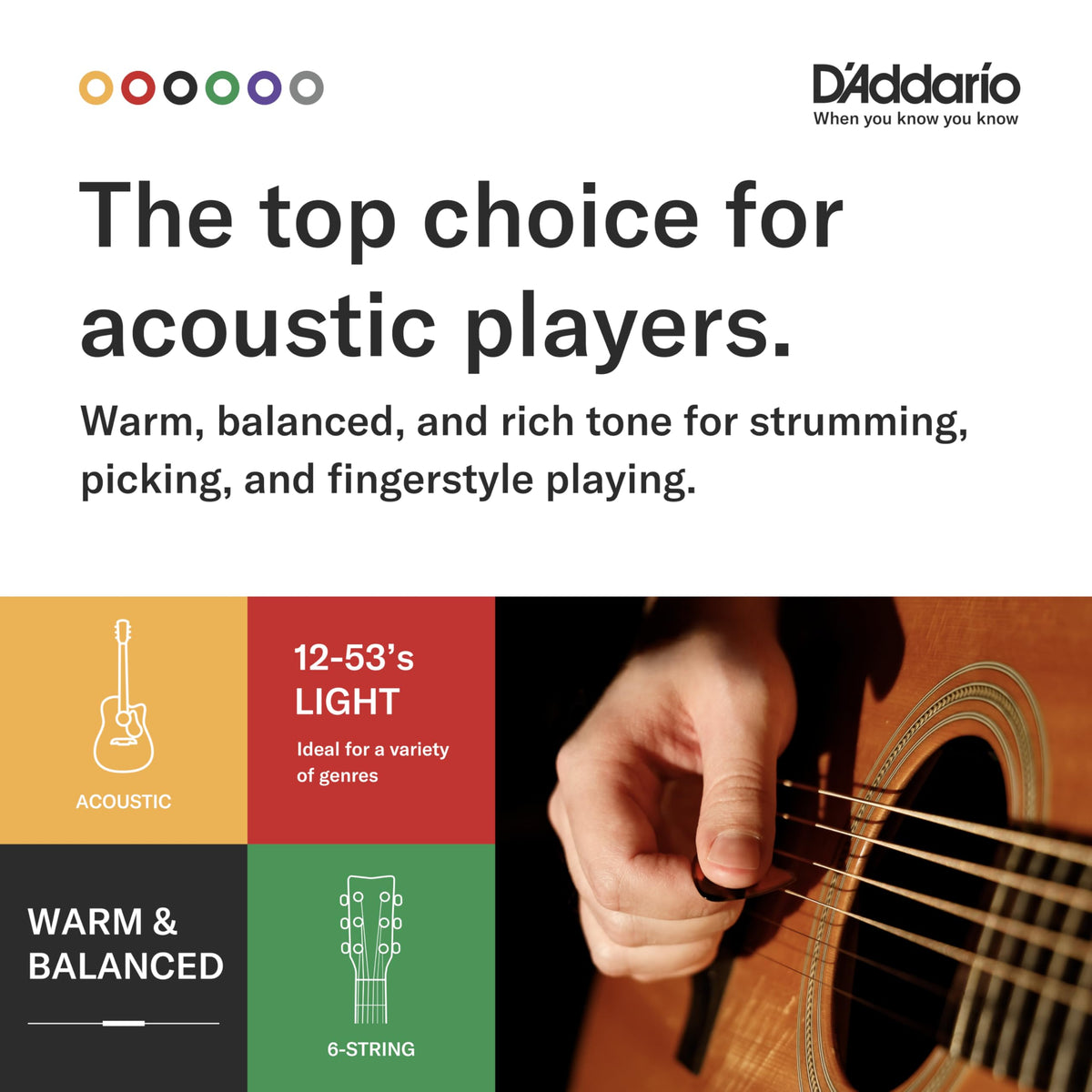 D'Addario EJ17 Phosphor Bronze Acoustic Guitar Strings, 3 Pack, 13-56