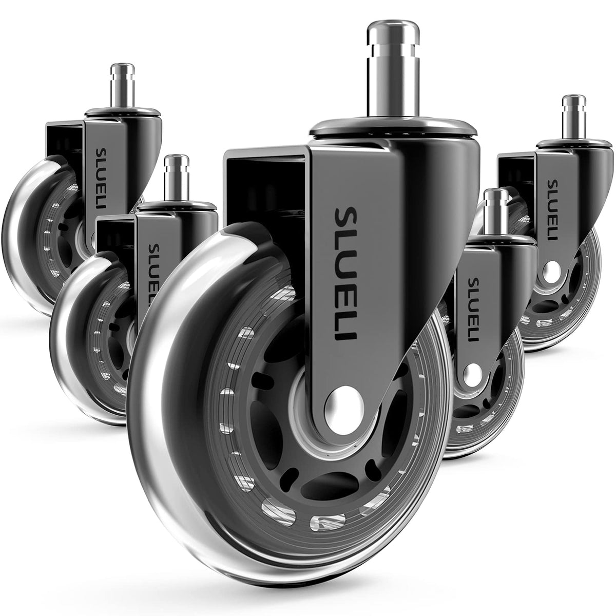 Replacement Office Chair Caster Wheels, 3 Inch, Set of 5