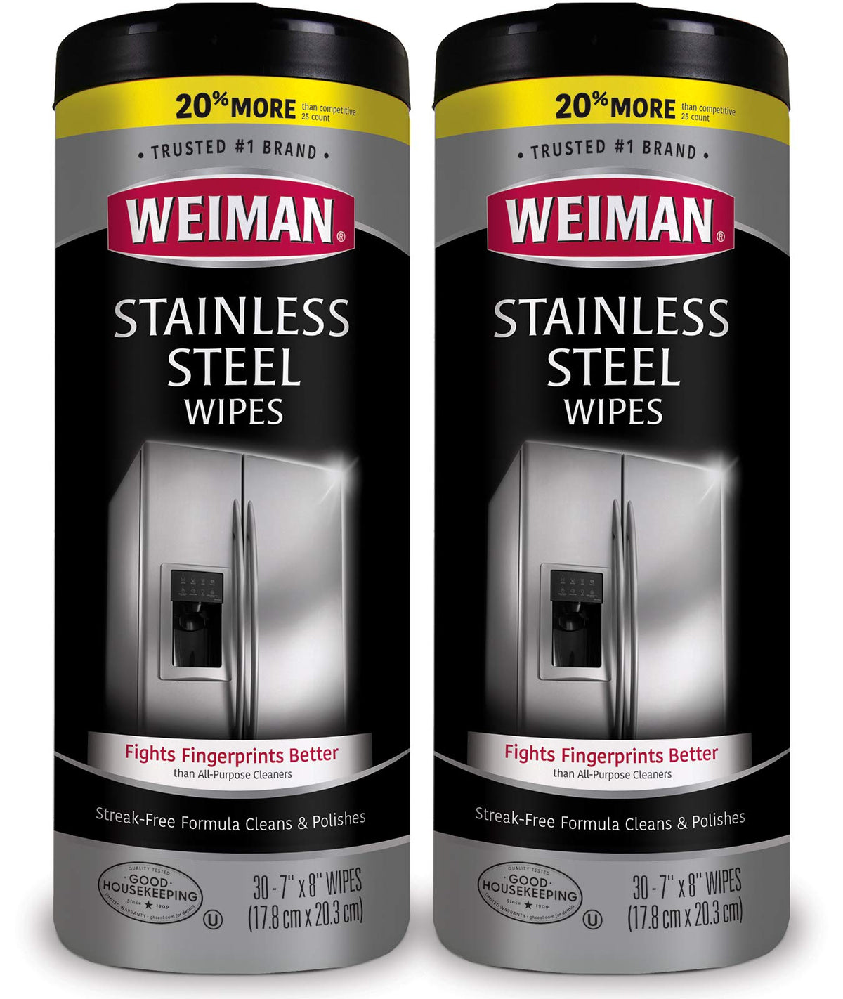 Weiman Stainless Steel Wipes, 30 ct, 2 Pack