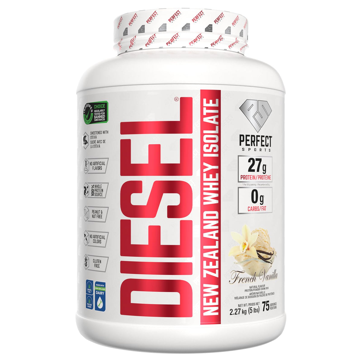 DIESEL New Zealand Whey Isolate Protein, French Vanilla, 5 lb