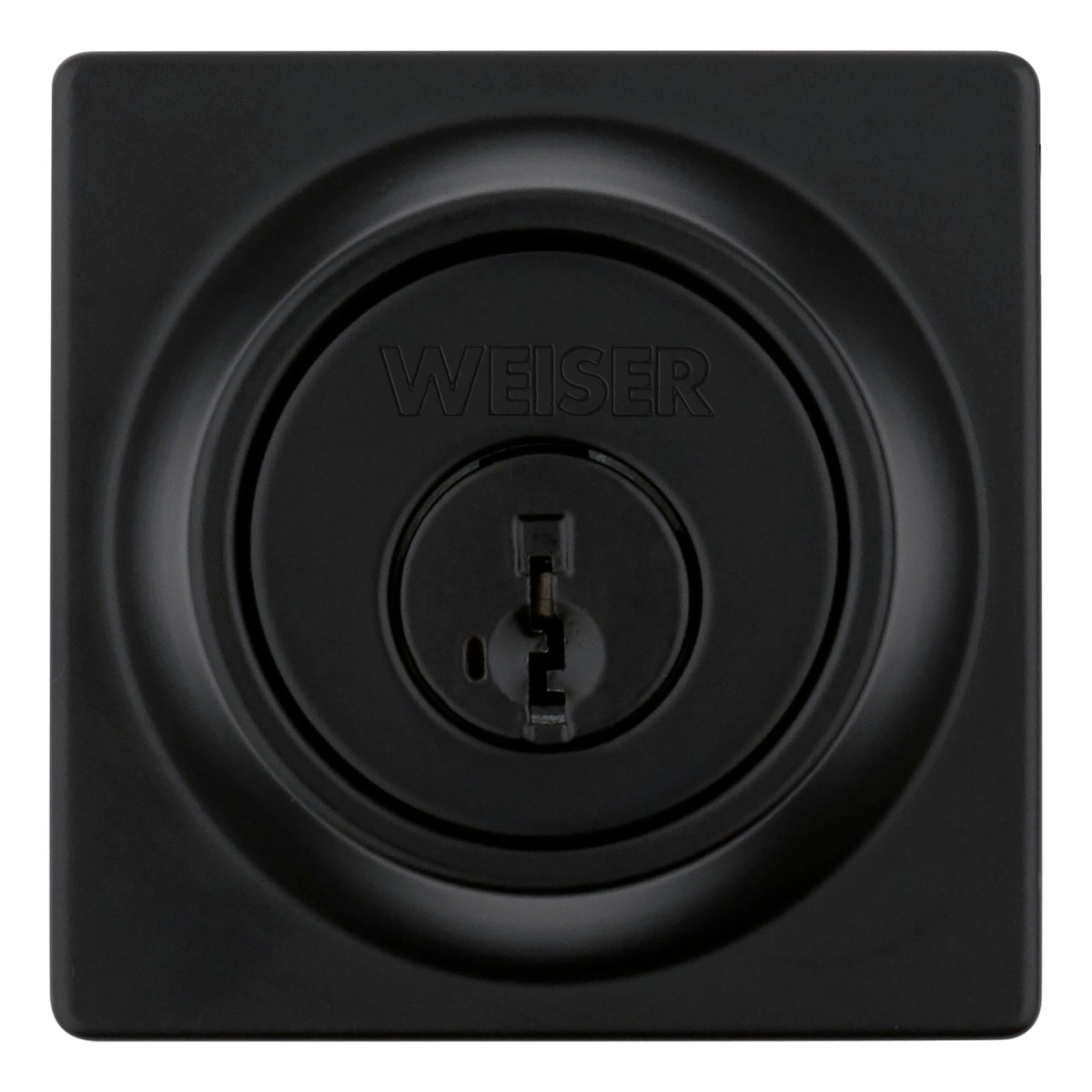 Weiser Elements Matte Black Square Deadbolt Lock, Grade 3