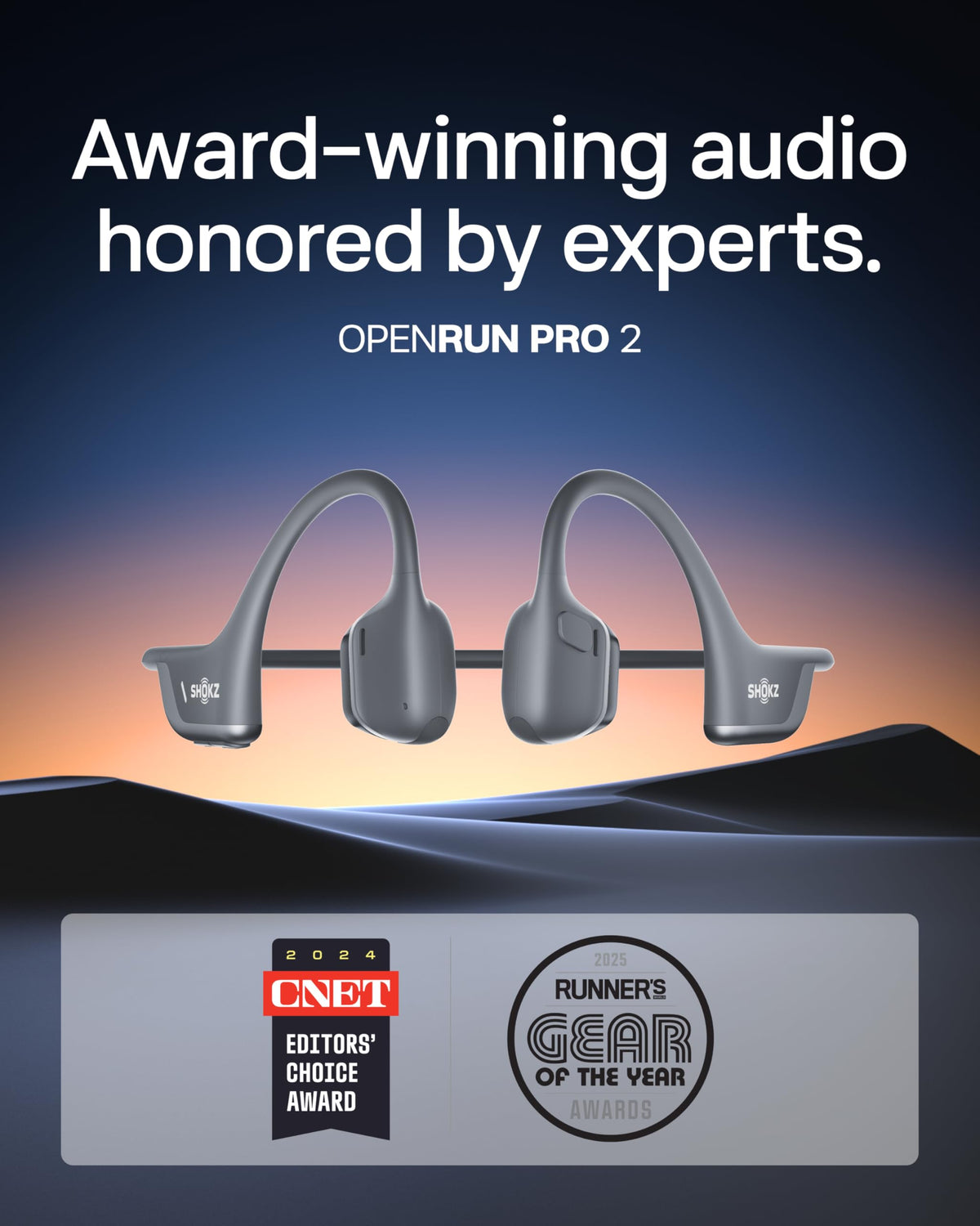 Shokz OpenRun Pro 2 Bone Conduction Headphones, Mini, Black