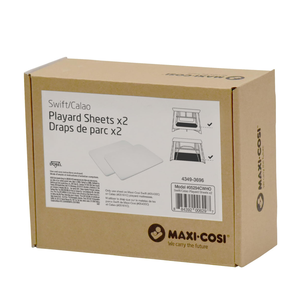 Maxi-Cosi Swift/Calao Playard Fitted Sheets, 100% Cotton, 2-Pack