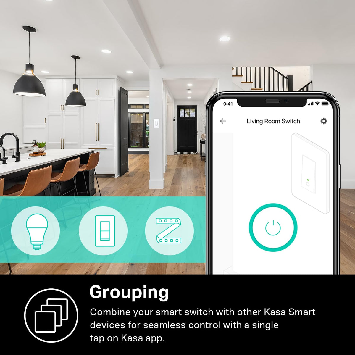 Kasa Smart 3-Way Light Switch Kit HS210, White