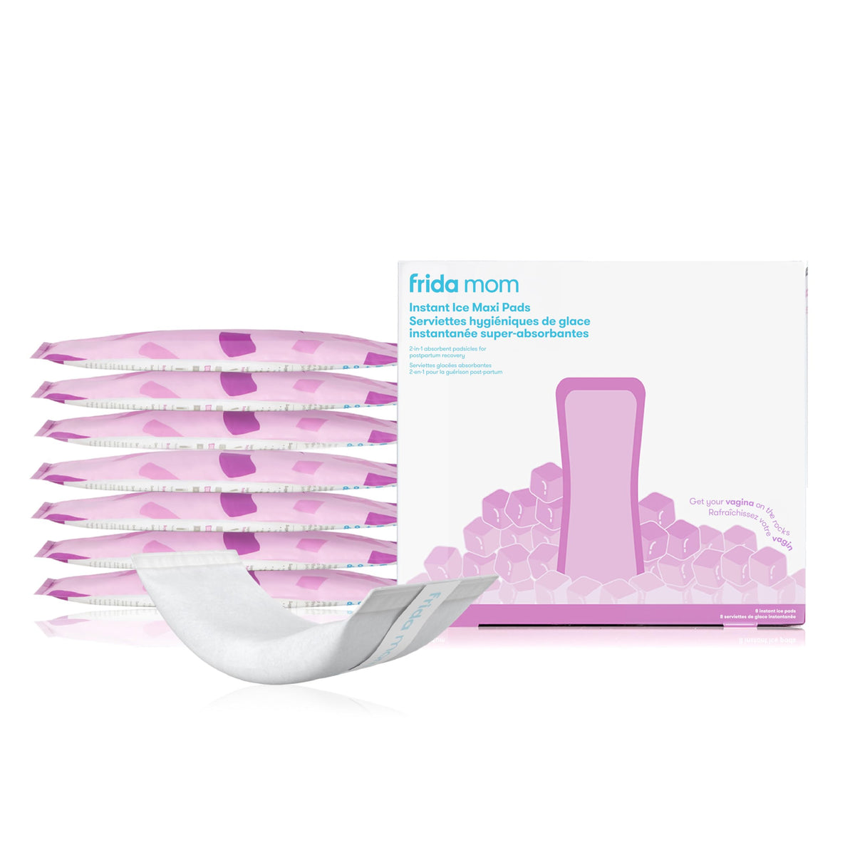 Frida Mom 2-in-1 Postpartum Ice Maxi Pads, 8 Count