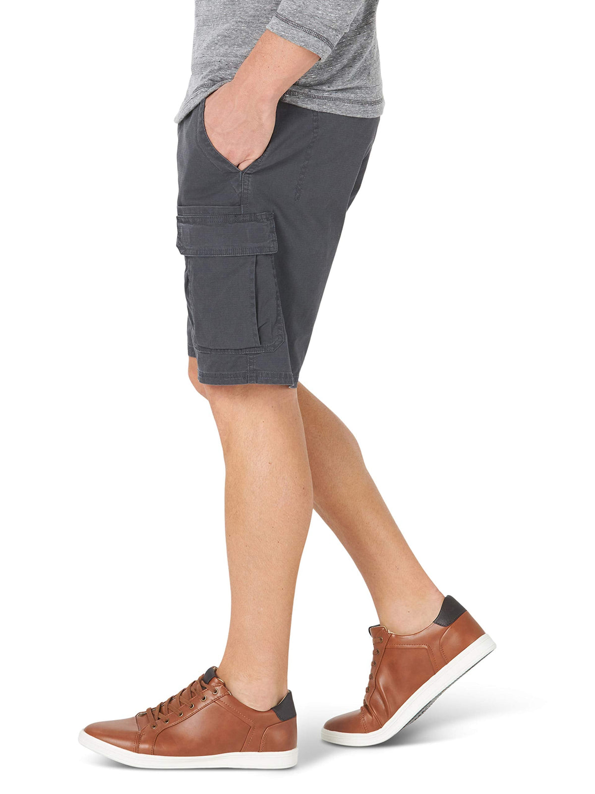 Wrangler Authentics Men's Classic Cargo Stretch Short, Anthracite, 38