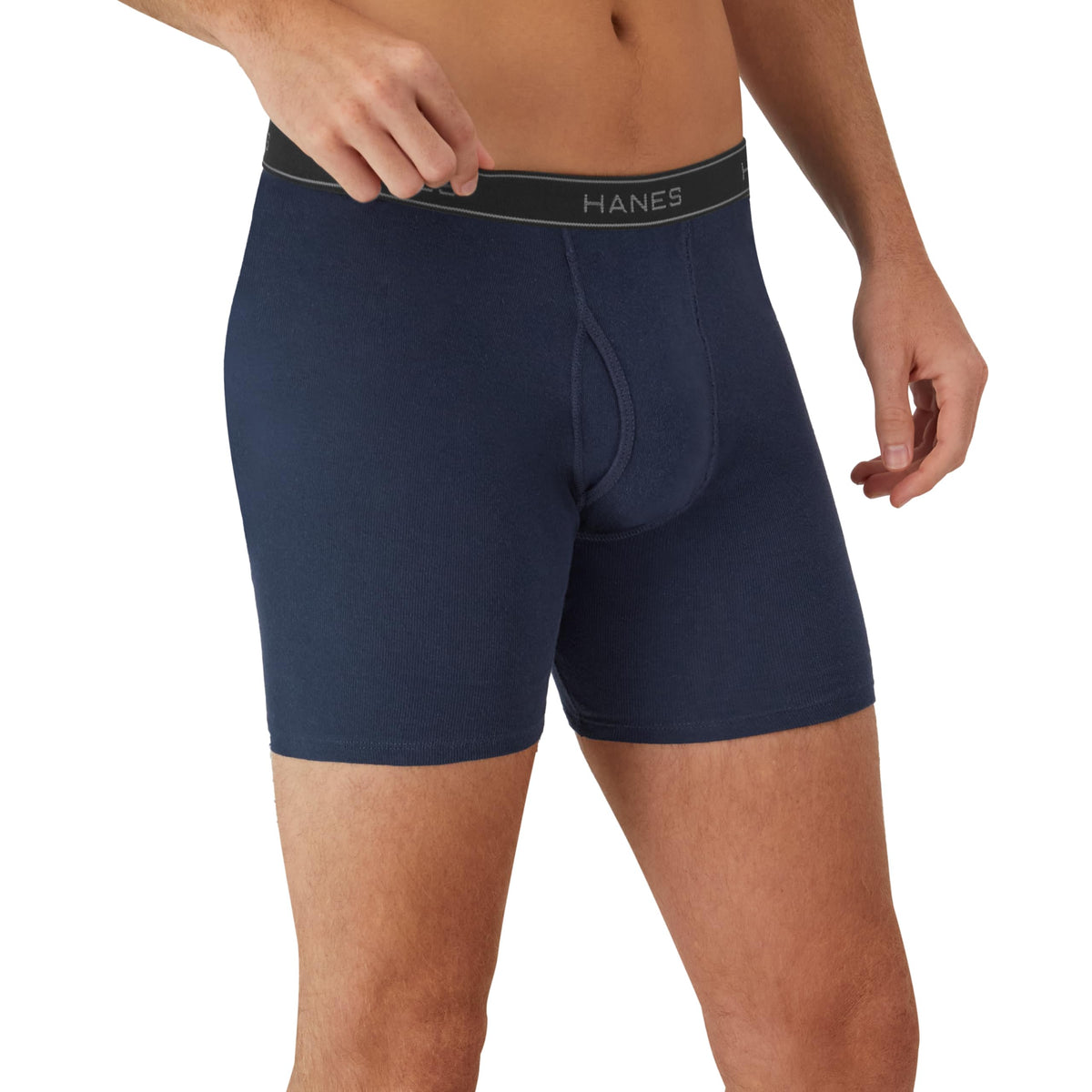 Hanes Men's Boxer Briefs, 4 Pack, Black/Grey, Small