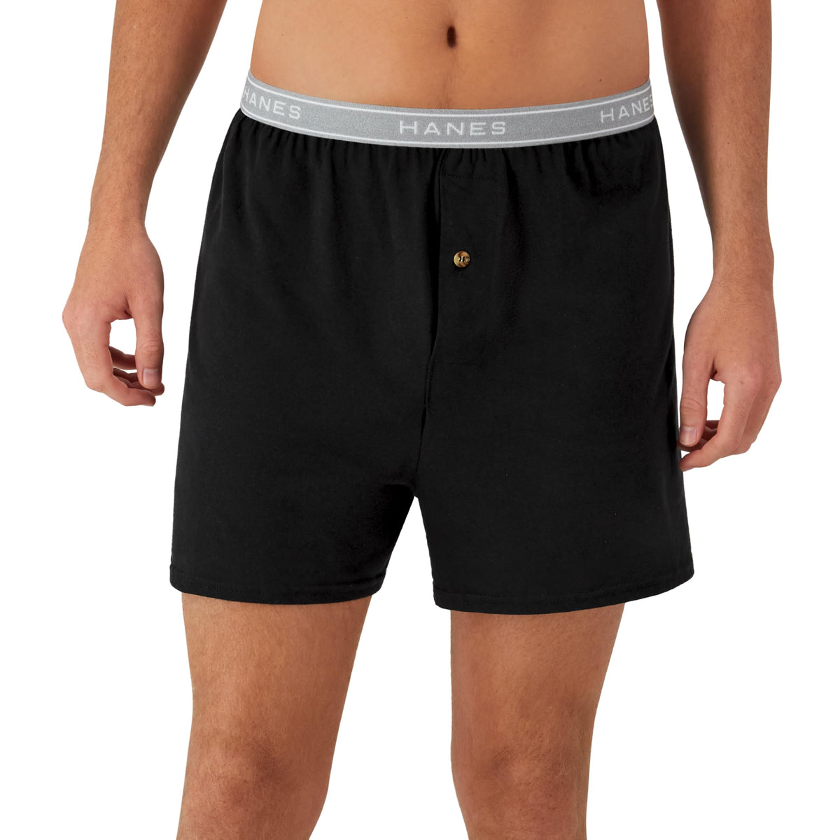 Hanes Men's Exposed Waistband Knit Boxers, Assorted, 5 Pack, X-Large