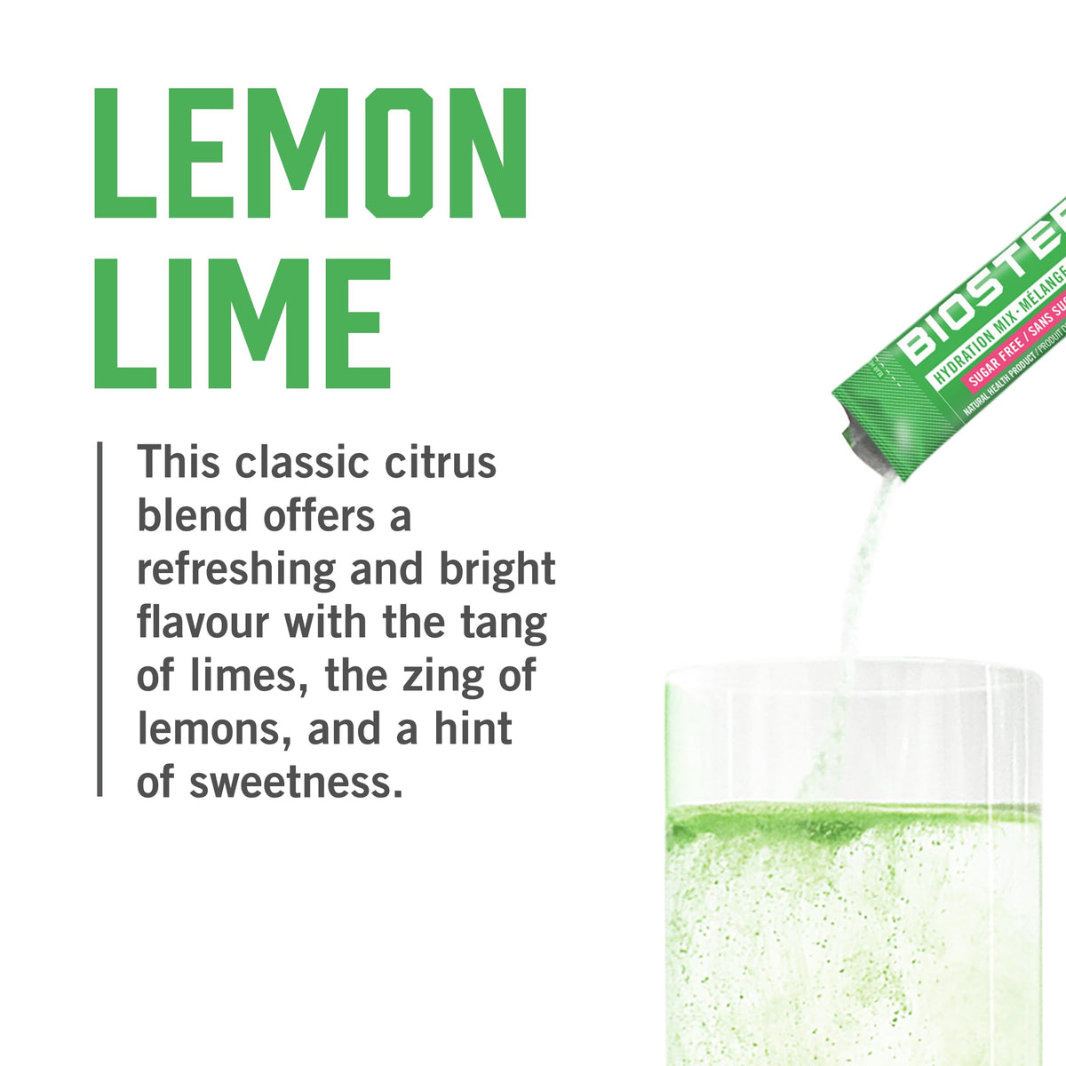 BioSteel Electrolyte Hydration Mix, Lemon Lime, 24 Sticks