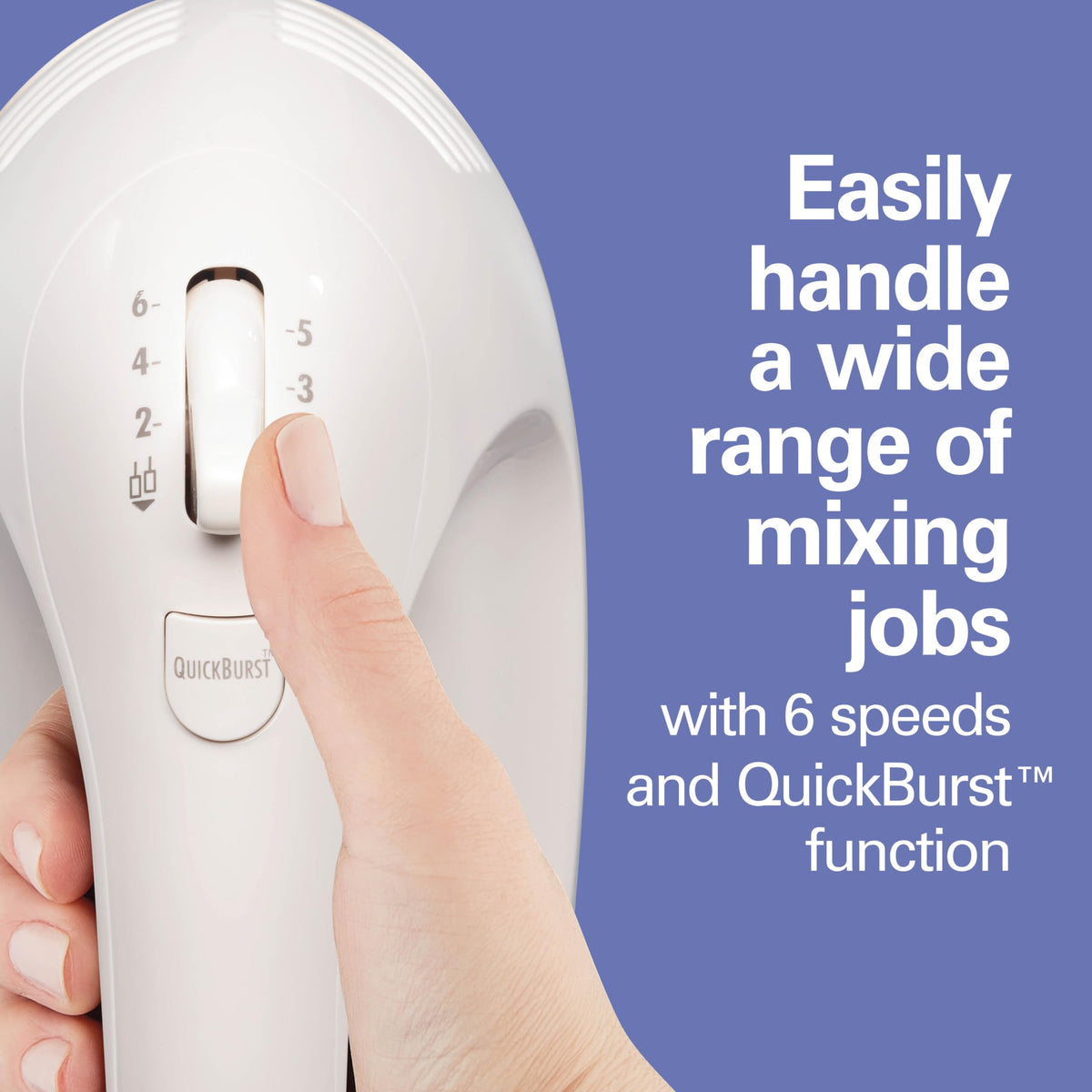 Hamilton Beach 6-Speed Electric Hand Mixer, 275W, White (62636J)