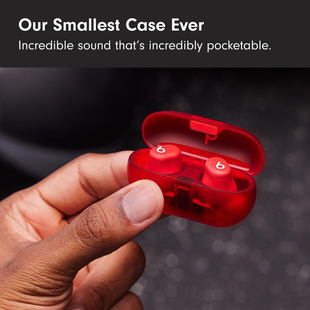Beats Solo Buds Wireless Bluetooth Earbuds, Transparent Red