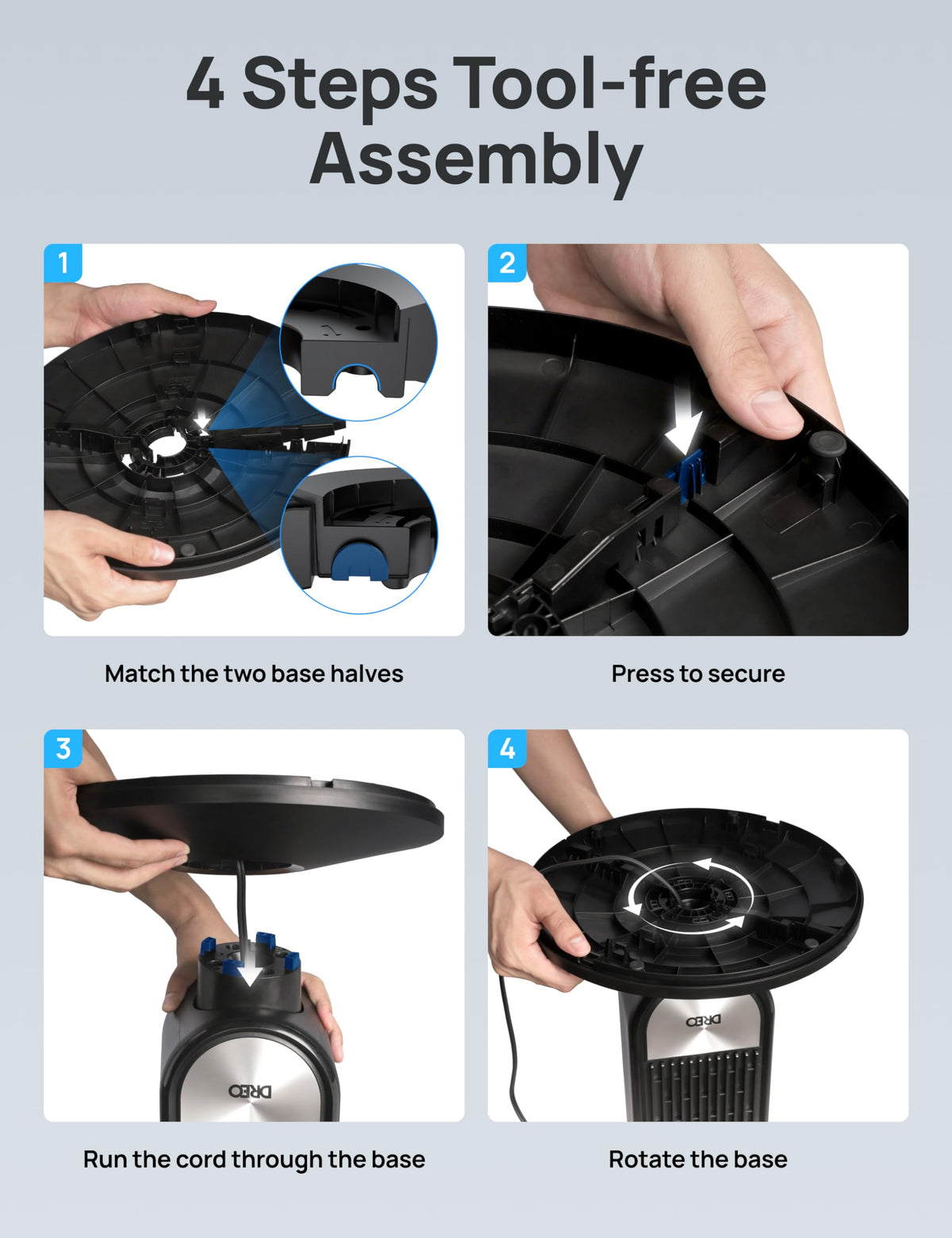 DREO Smart Tower Fan for Bedroom