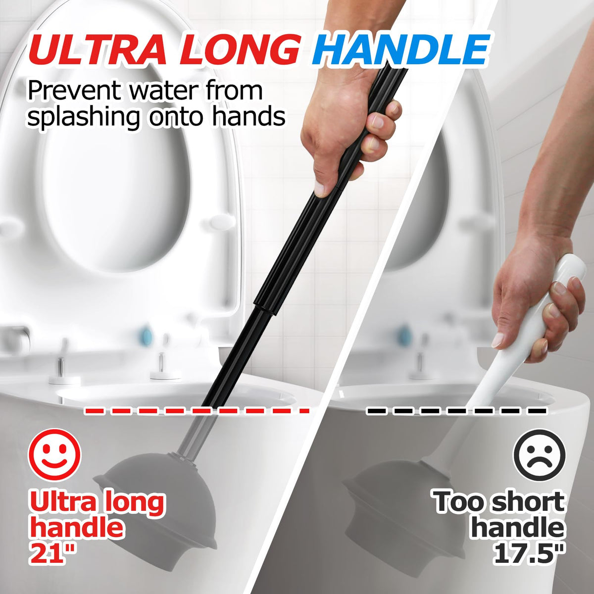 Forasto 2-in-1 Toilet Brush and Plunger Set, Charcoal