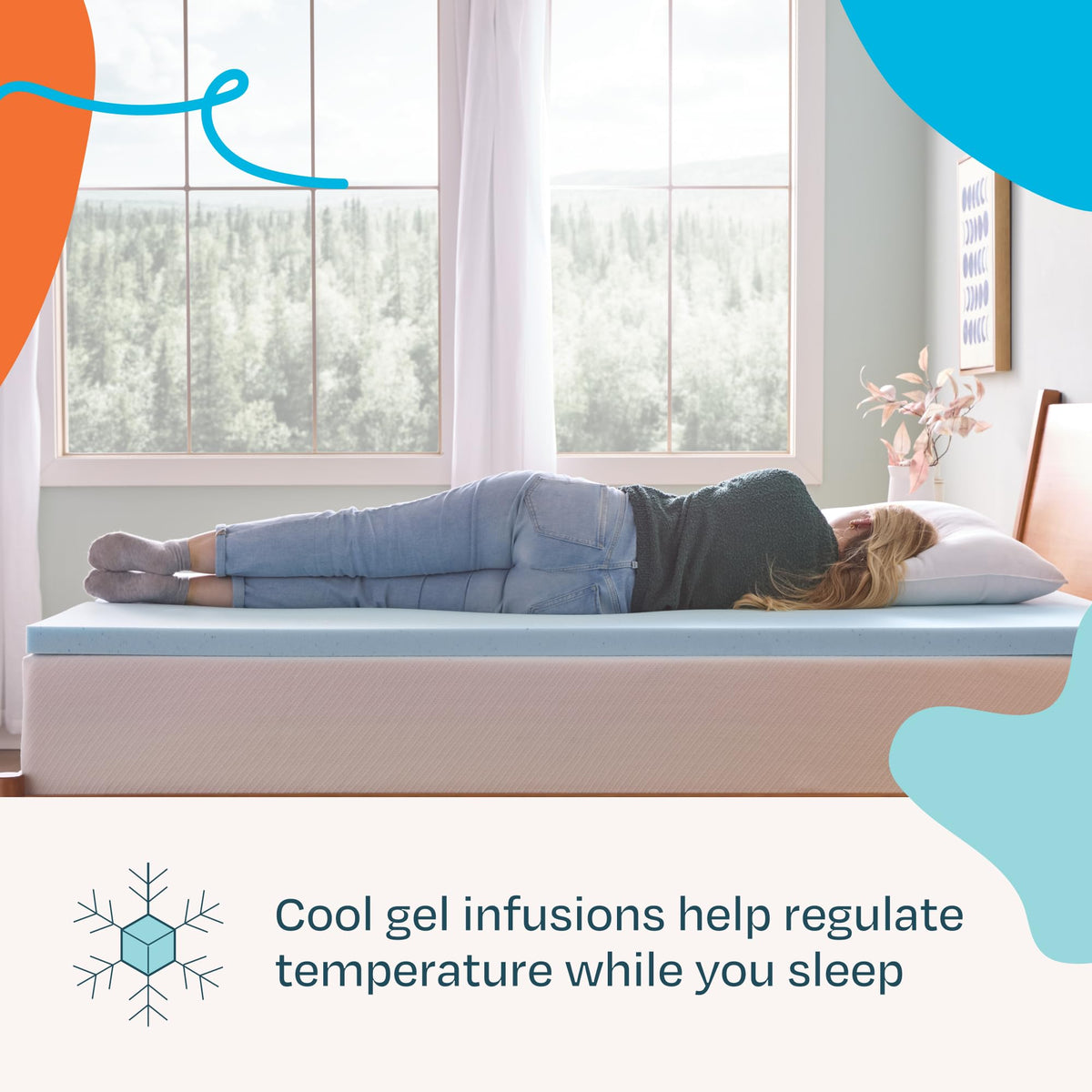 Linenspa 2 Inch Gel Memory Foam Mattress Topper, King