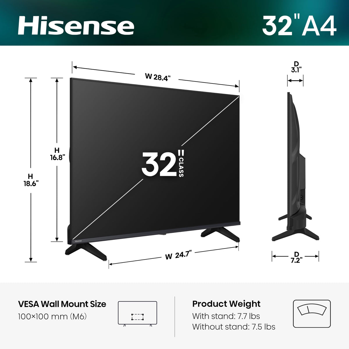 Hisense 32A4NV 32-Inch HD Smart VIDAA TV