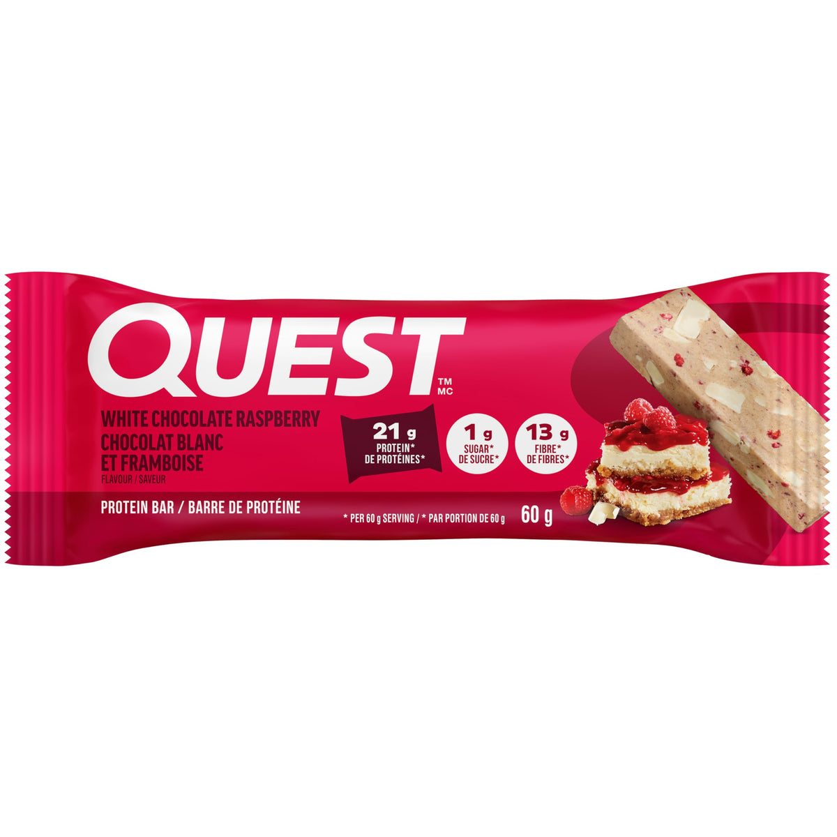Quest Protein Bar, White Chocolate Raspberry, 12 Count