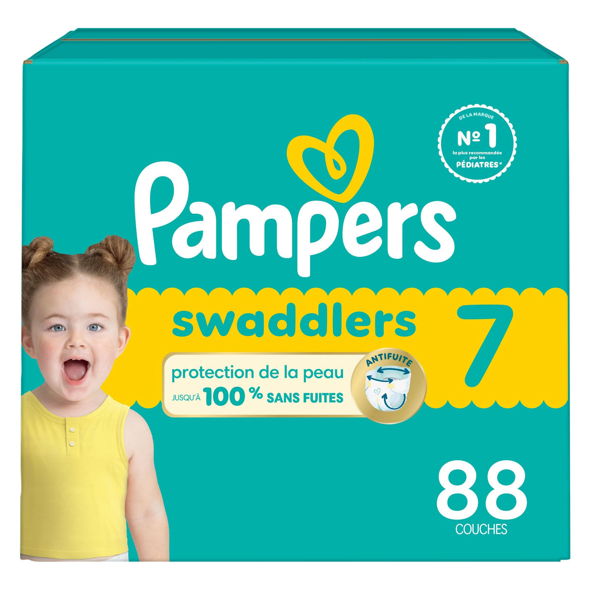 Pampers Swaddlers Diapers, Size 7, 88 Count