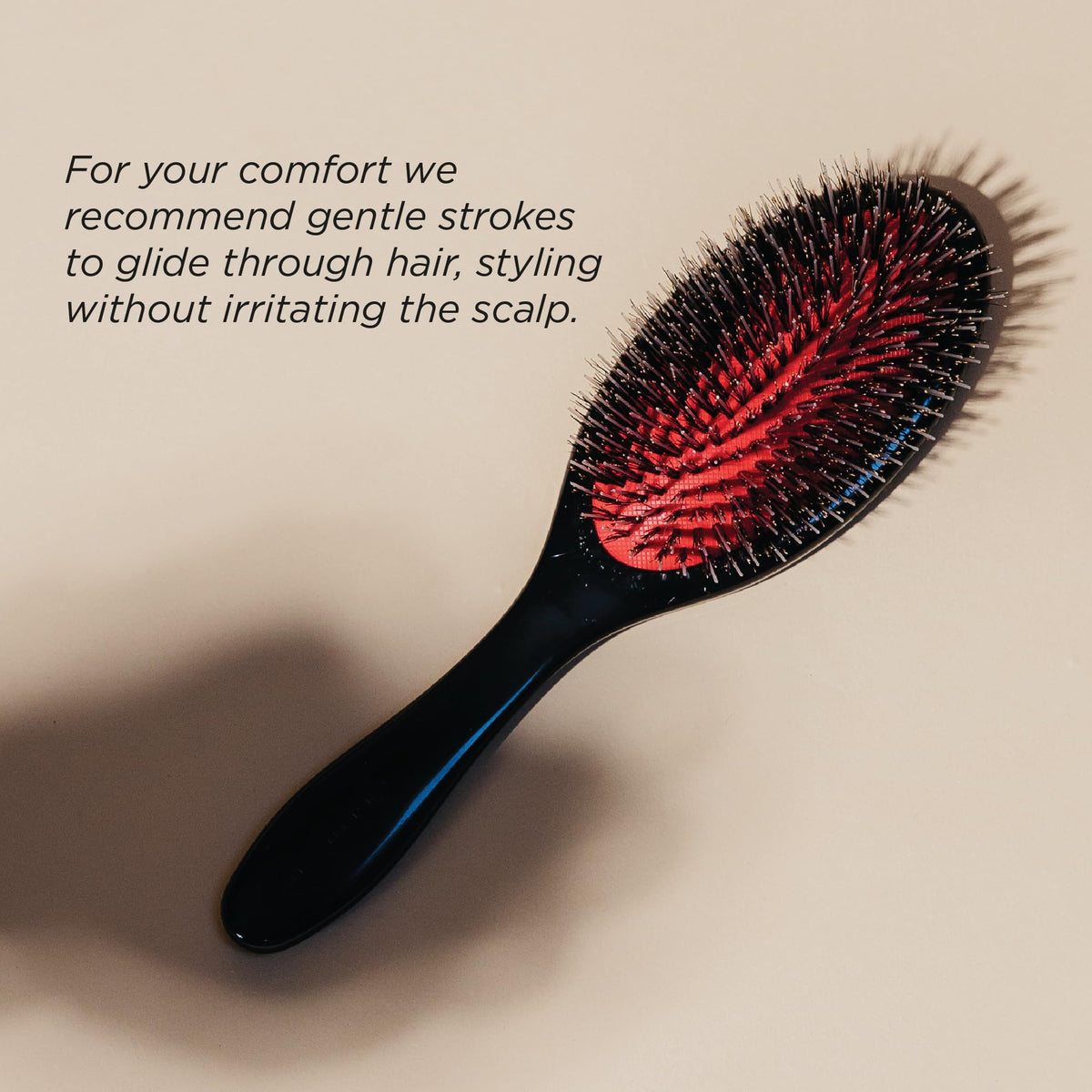 Denman Cushion Hair Brush, Medium, Boar Bristles, Black, P081M