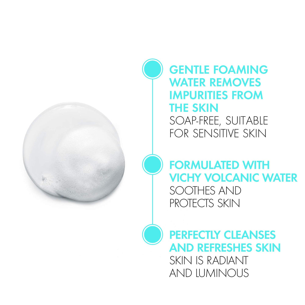 Vichy Pureté Thermale Foaming Facial Cleanser, 150 mL