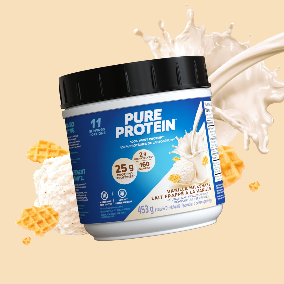 Pure Protein Whey Powder, Vanilla, 453 g