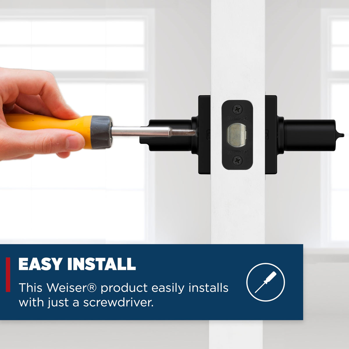 Weiser Casey Reversible Privacy Door Handle, Matte Black