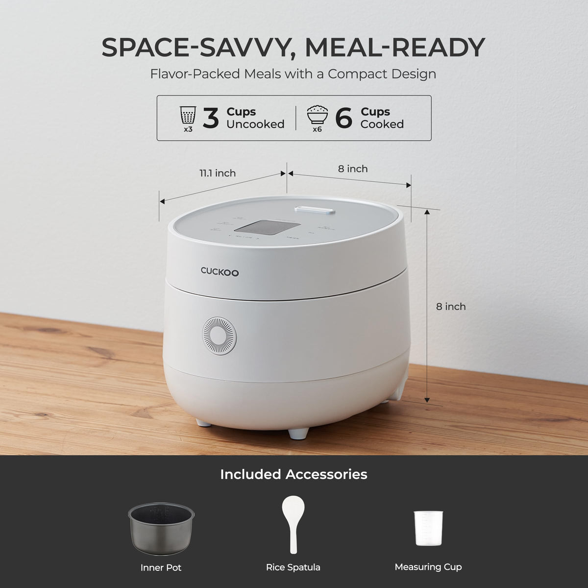 CUCKOO Micom Rice Cooker, 3 Cup Uncooked, White (CR-0375FW)