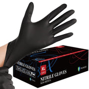 PROMEDIX P Black Nitrile Disposable Gloves, 4 mil, Large, 100 Count