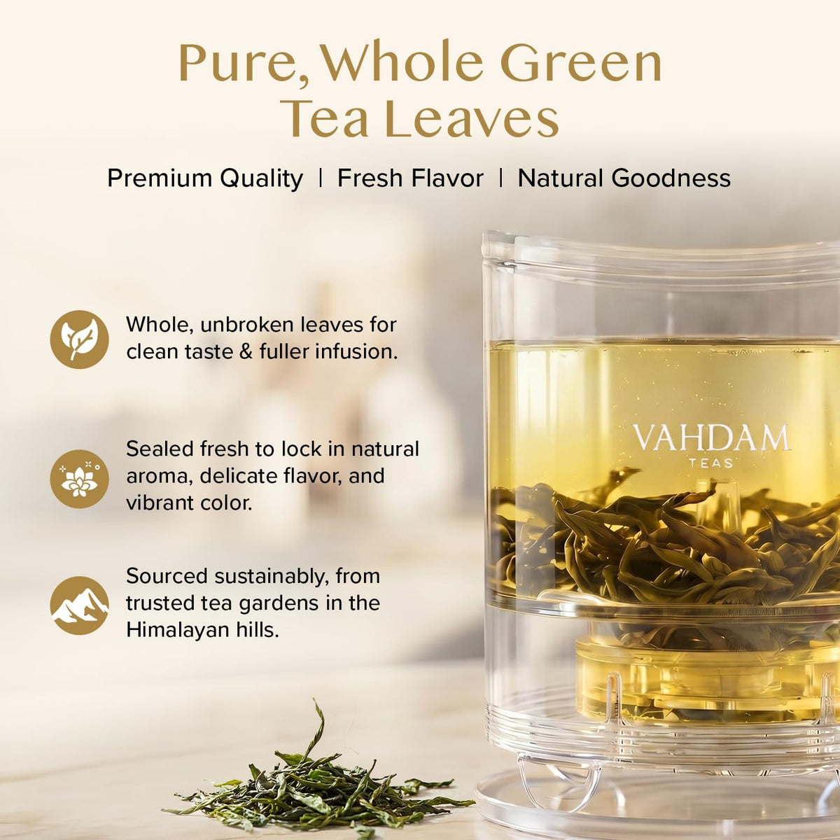 Vahdam Himalayan Green Tea, Loose Leaf, 100 g