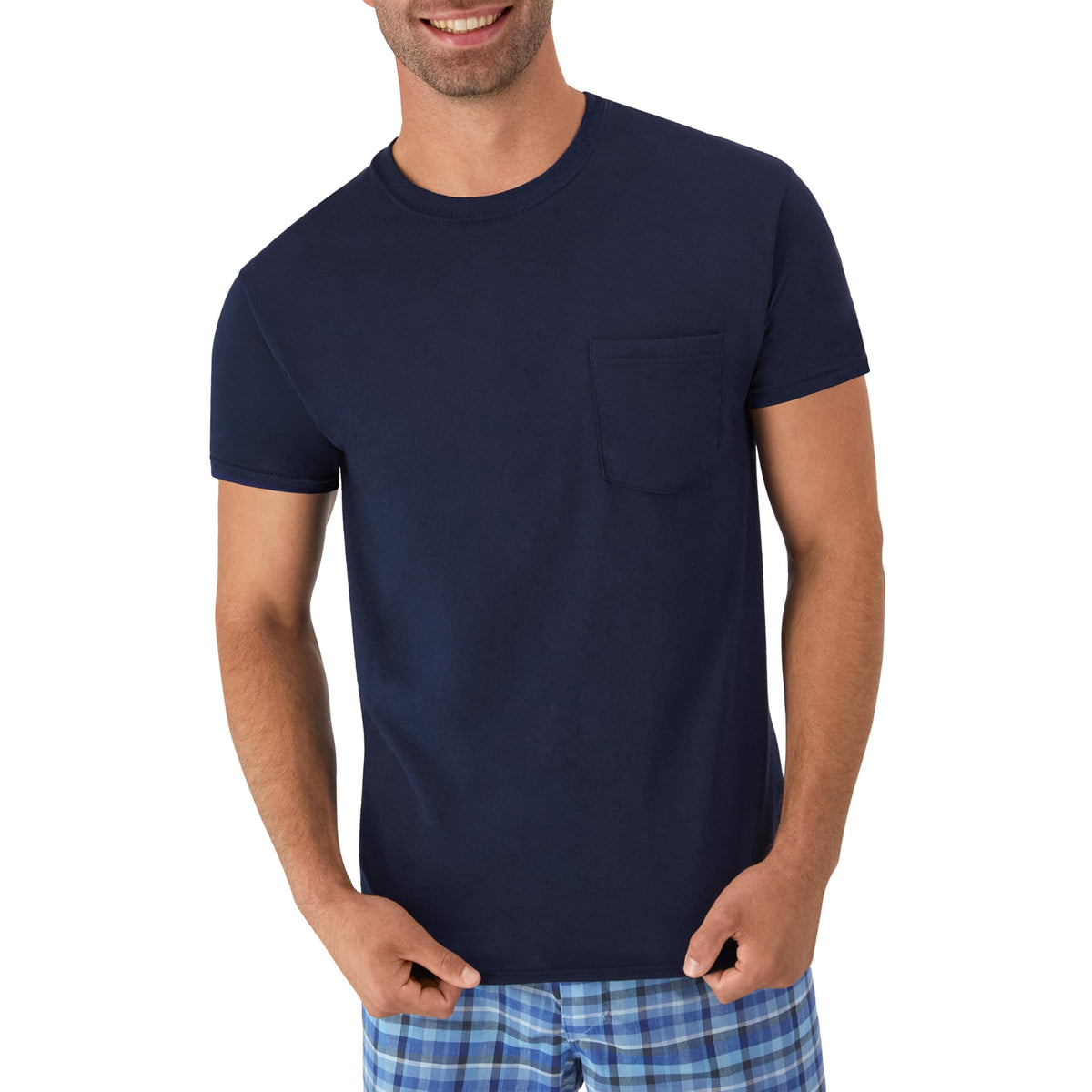 Hanes Men's Pocket Undershirt Pack, Crew Neck, Assorted, 6 Pack, XXL
