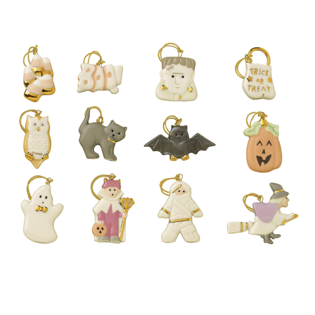 Lenox Trick or Treat 12-Piece Porcelain Hanging Ornament Set