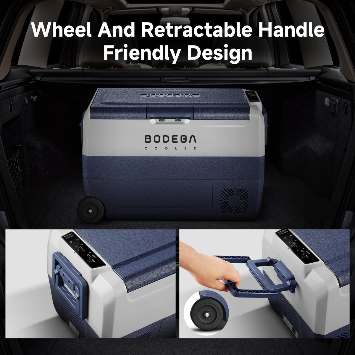 BODEGACOOLER 12V Dual Zone Portable Car Fridge, 53 Quart