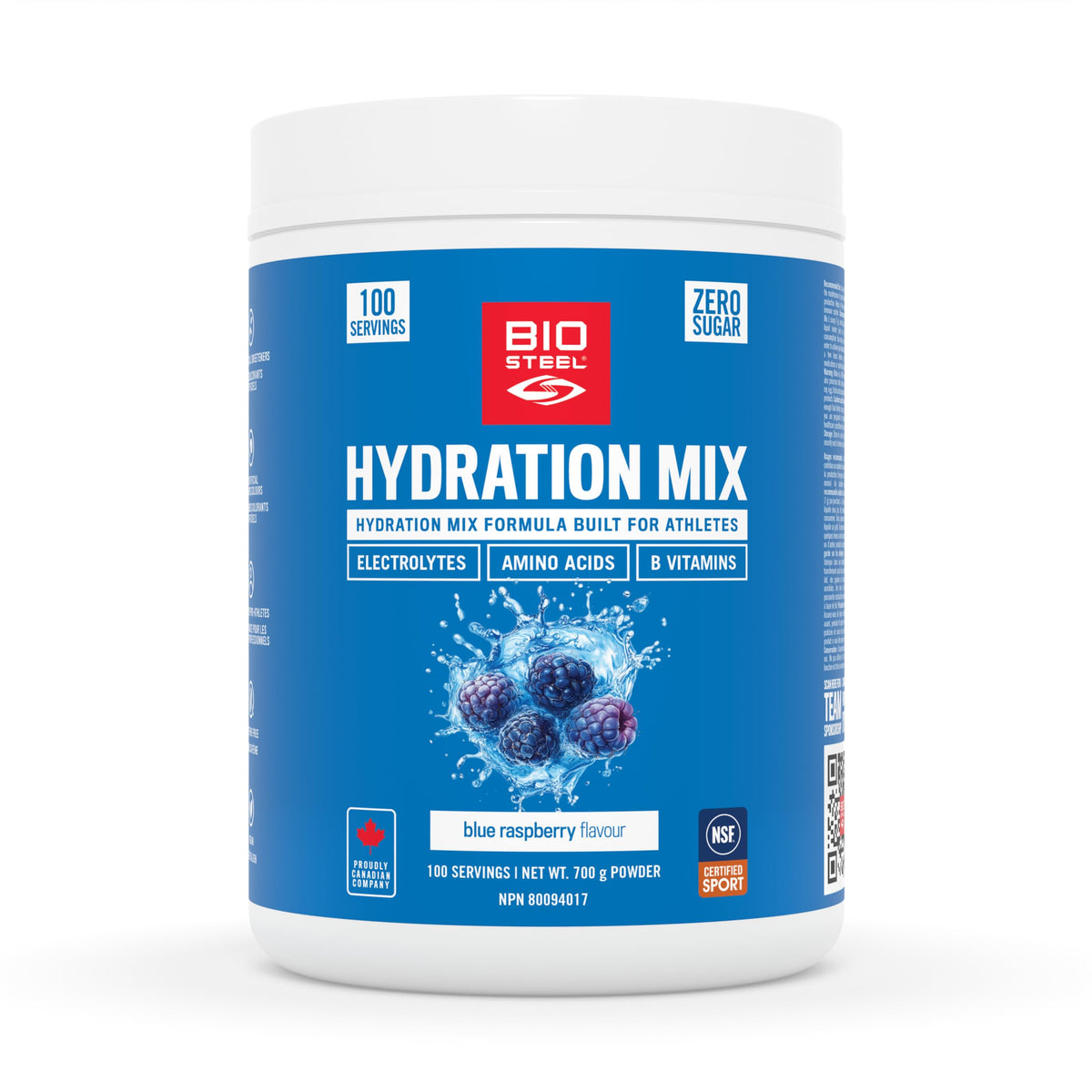 BioSteel Hydration Mix, Blue Raspberry, 100 Servings