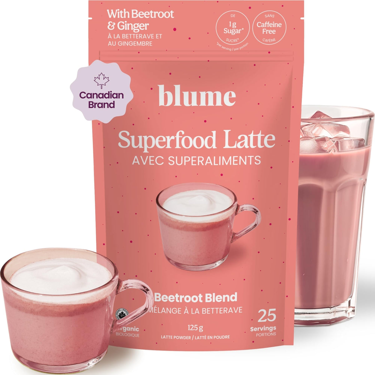 Blume Superfoods Beetroot Latte Powder, 25 Servings